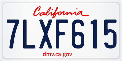 CA license plate 7LXF615