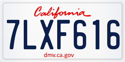 CA license plate 7LXF616