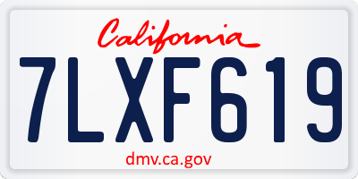 CA license plate 7LXF619