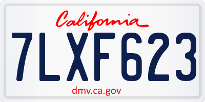 CA license plate 7LXF623
