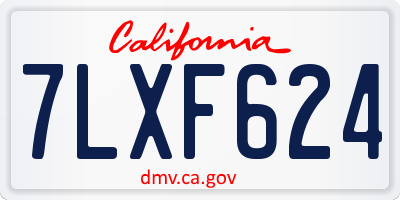 CA license plate 7LXF624