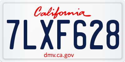 CA license plate 7LXF628