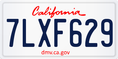 CA license plate 7LXF629