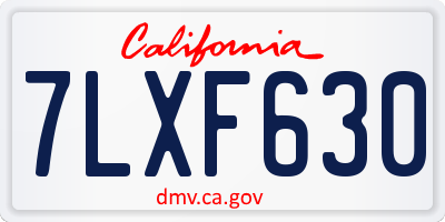CA license plate 7LXF630