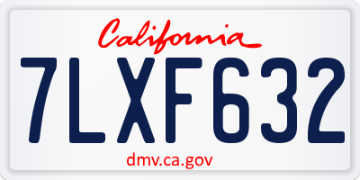 CA license plate 7LXF632