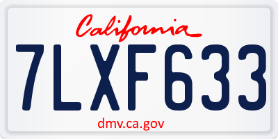 CA license plate 7LXF633