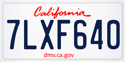 CA license plate 7LXF640
