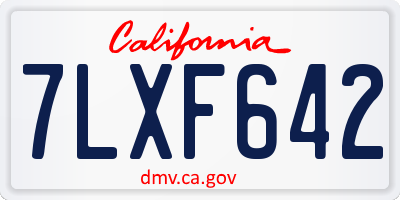 CA license plate 7LXF642