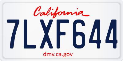 CA license plate 7LXF644