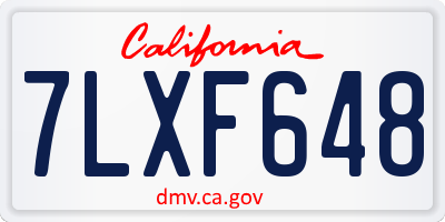 CA license plate 7LXF648