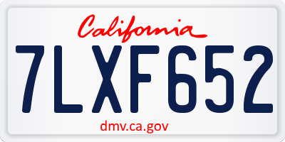 CA license plate 7LXF652