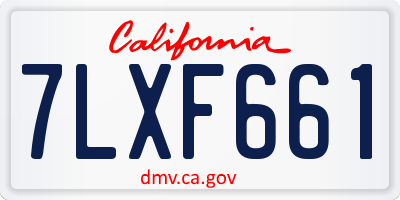 CA license plate 7LXF661