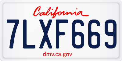 CA license plate 7LXF669
