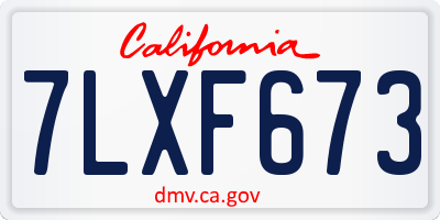 CA license plate 7LXF673