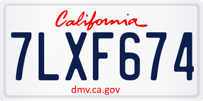 CA license plate 7LXF674