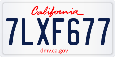 CA license plate 7LXF677