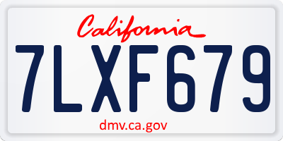 CA license plate 7LXF679