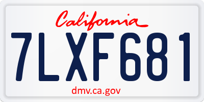 CA license plate 7LXF681