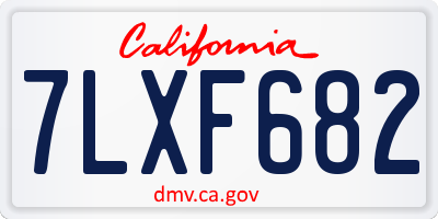 CA license plate 7LXF682