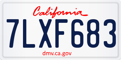 CA license plate 7LXF683