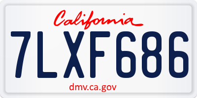 CA license plate 7LXF686