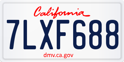 CA license plate 7LXF688