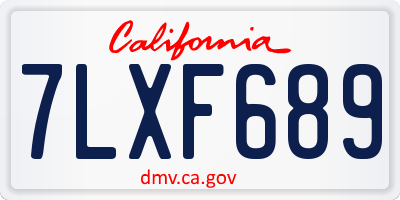CA license plate 7LXF689