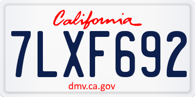 CA license plate 7LXF692