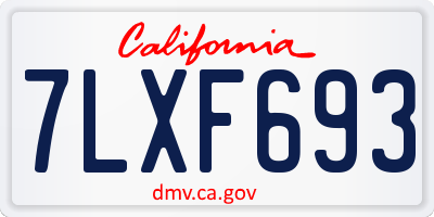 CA license plate 7LXF693