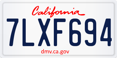 CA license plate 7LXF694