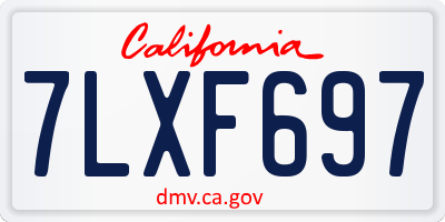 CA license plate 7LXF697