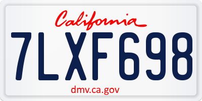 CA license plate 7LXF698