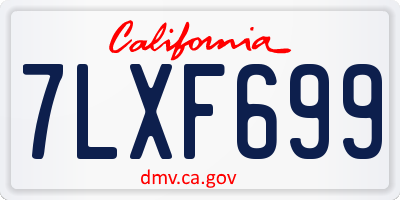 CA license plate 7LXF699