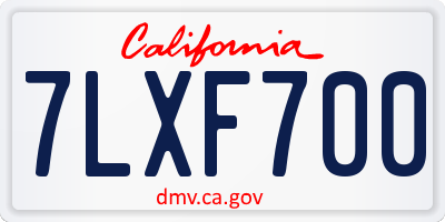 CA license plate 7LXF700