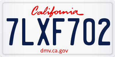 CA license plate 7LXF702