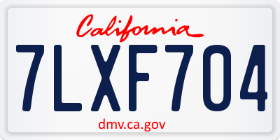 CA license plate 7LXF704