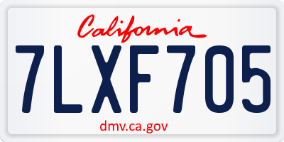 CA license plate 7LXF705