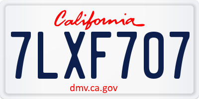 CA license plate 7LXF707