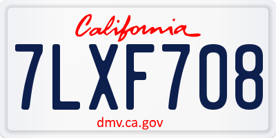 CA license plate 7LXF708