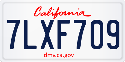 CA license plate 7LXF709