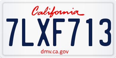 CA license plate 7LXF713