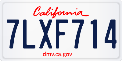 CA license plate 7LXF714
