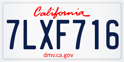 CA license plate 7LXF716