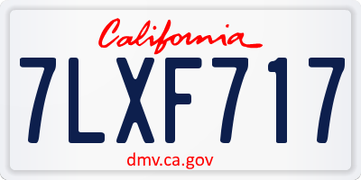CA license plate 7LXF717