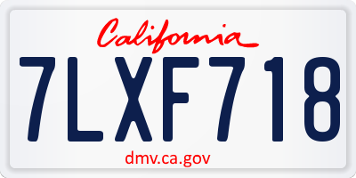 CA license plate 7LXF718