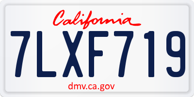 CA license plate 7LXF719