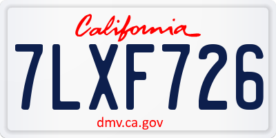 CA license plate 7LXF726