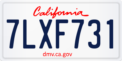 CA license plate 7LXF731