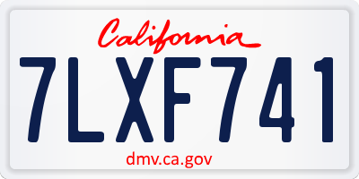 CA license plate 7LXF741