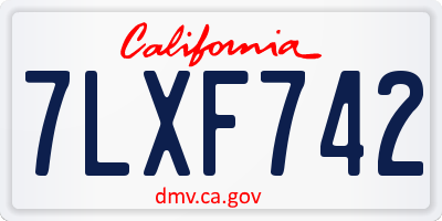 CA license plate 7LXF742